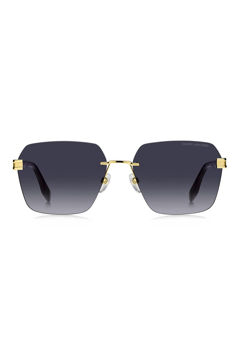 61mm Square Sunglasses, Main, color, BLACK