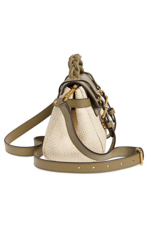 Mulberry Mini Alexa Raffia & Leather Satchel In Linen Green/natural