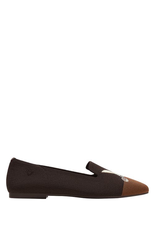 Vivaia Round-toe Embroidered Loafers In Brown