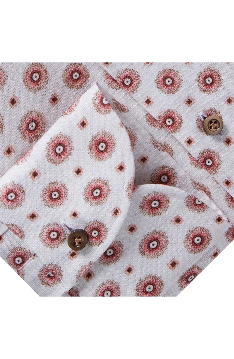 Emanuel Berg Slim Fit Hybrid Knit Dress Shirt, Alternate, color, Red