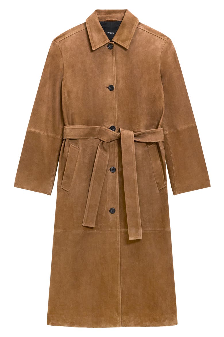 Reese Belted Suede Coat, Alternate, color, DEEP TOBACCO - 2CT