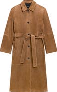 Theory Reese Belted Suede Coat