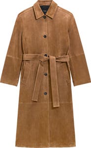 Theory Reese Belted Suede Coat
