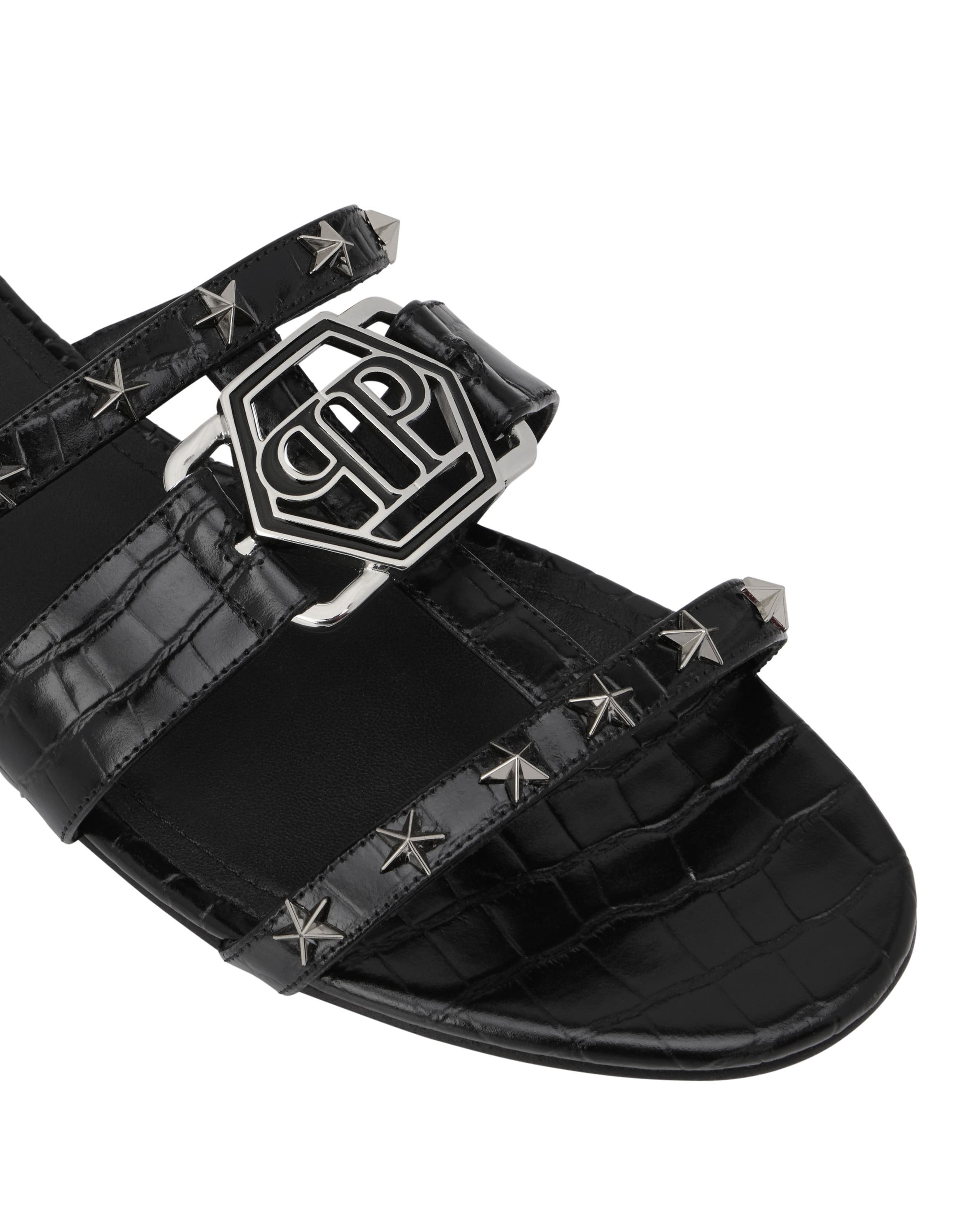 Cocco Print Slides Stars Hexagon Women, Alternate, color, black