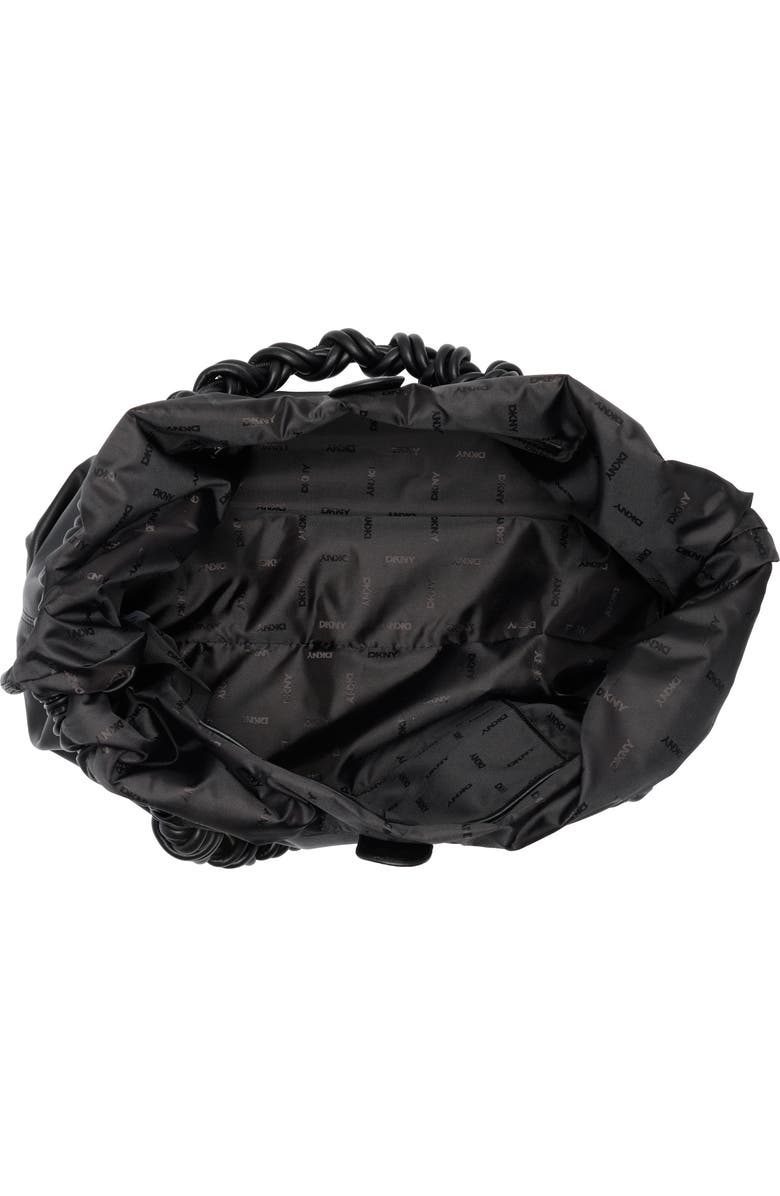 DKNY Pia Faux Leather Tote, Alternate, color, Black/ Silver