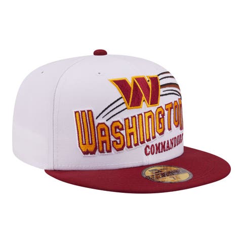 Men's New Era White/Burgundy Washington Commanders Retro Swoop 59FIFTY Fitted Hat