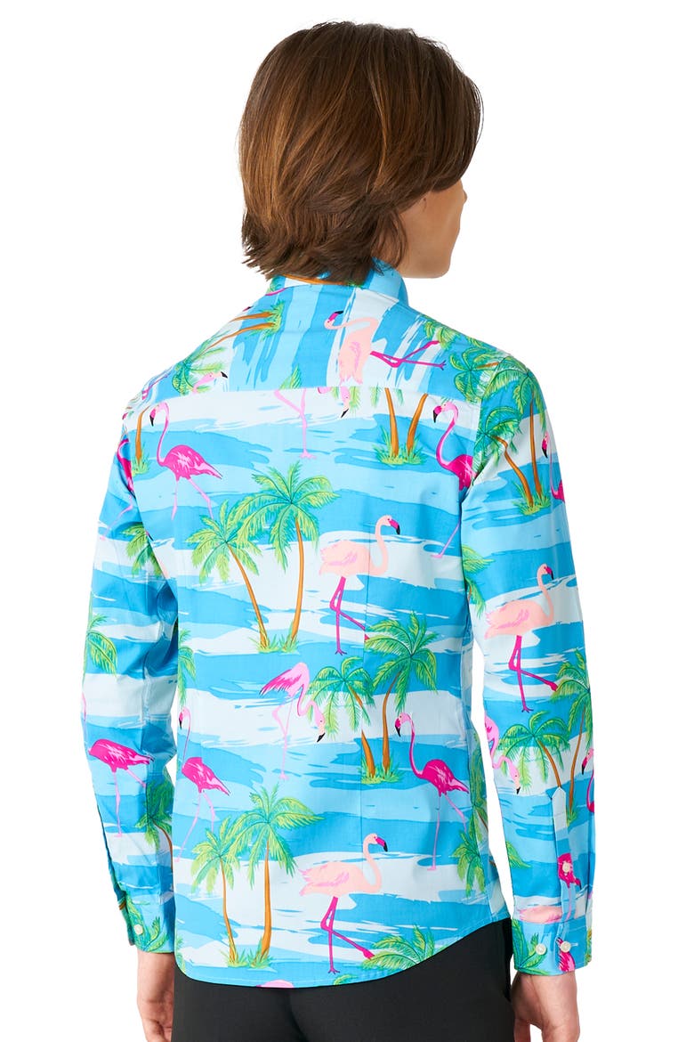 Kids' Flaminguy Dress Shirt, Alternate, color, MISCELLANEOUS