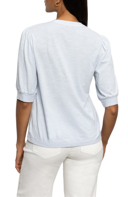 Sanctuary Mixed Media Organic Cotton Blend Top In Blue