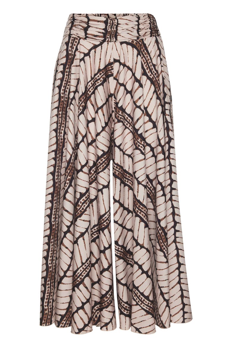 Printed Flowy Culottes, Alternate, color, Beige & Brown