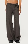 EDIKTED Raphael Tie Waist Wide Leg Pants