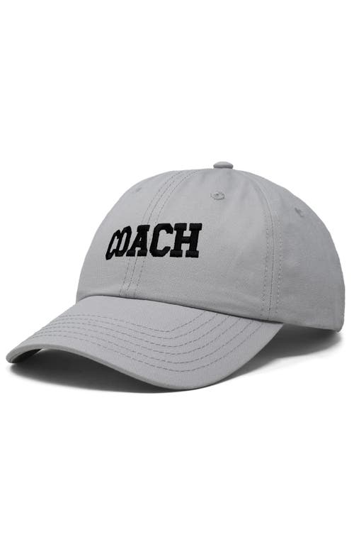 Dalix Coach Embroidered Sports Dad Cap In Gray