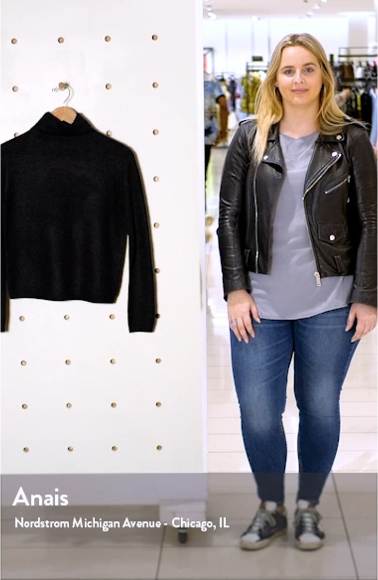 Cashmere Crop Turtleneck Sweater, sales video thumbnail