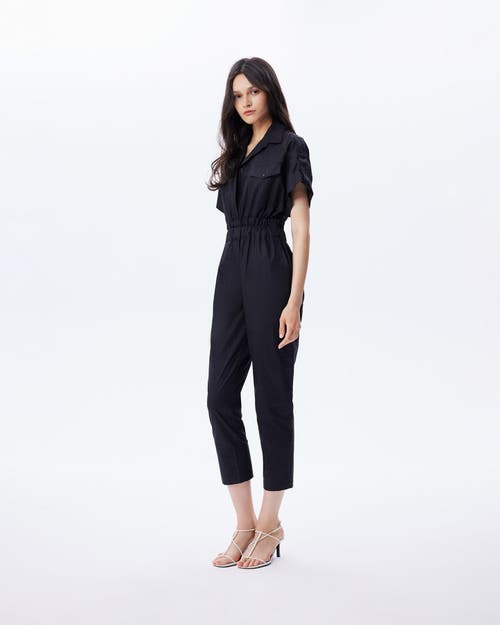 Theo The Label Women's Black Echo Paper Bag Jumpsuit In Black