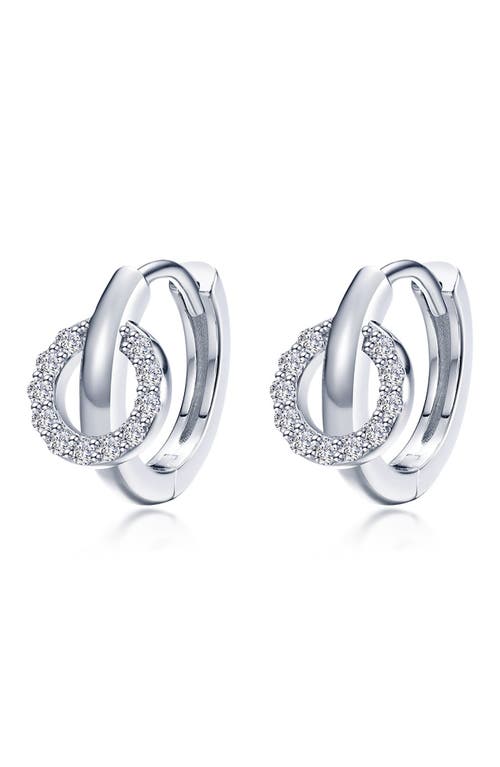 Lafonn Interlocking Simulated Diamond Huggie Hoop Earrings in Silver 