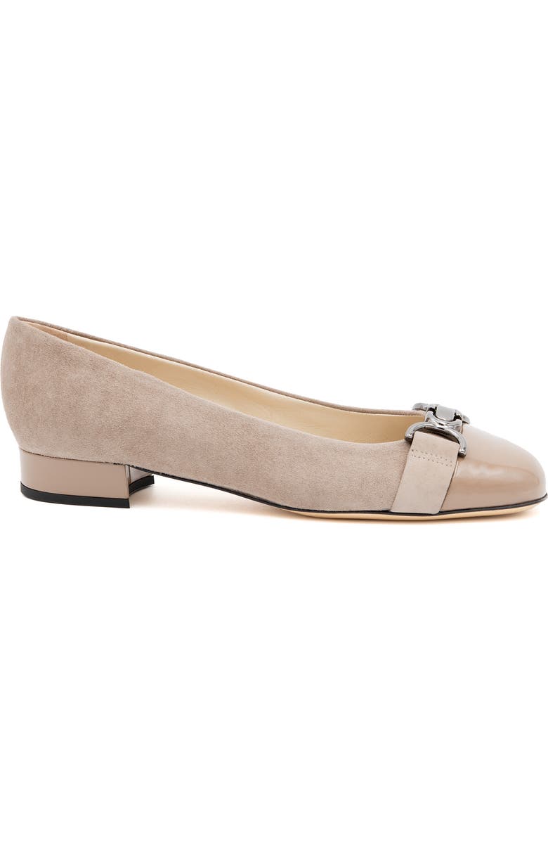Amalfi by Rangoni Miele Cap Toe Pump, Alternate, color, Oat Cashmere Vernice Gunmetal