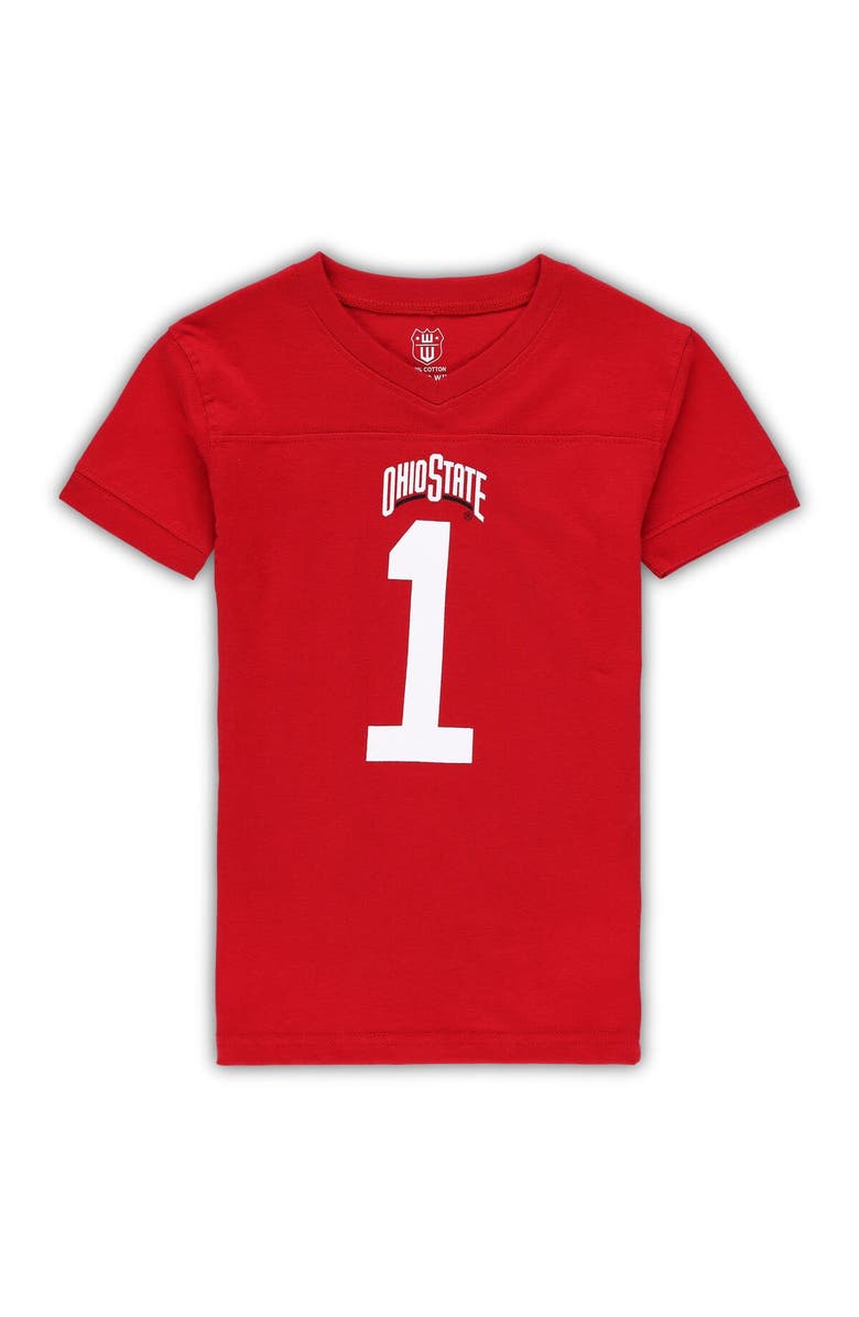 Wes & Willy Youth Wes & Willy Scarlet/Gray Ohio State Buckeyes Team Football Pajama Set, Alternate, color, 