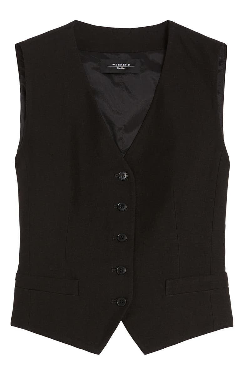 Weekend Max Mara Pace Canvas Waistcoat, Alternate, color, Black