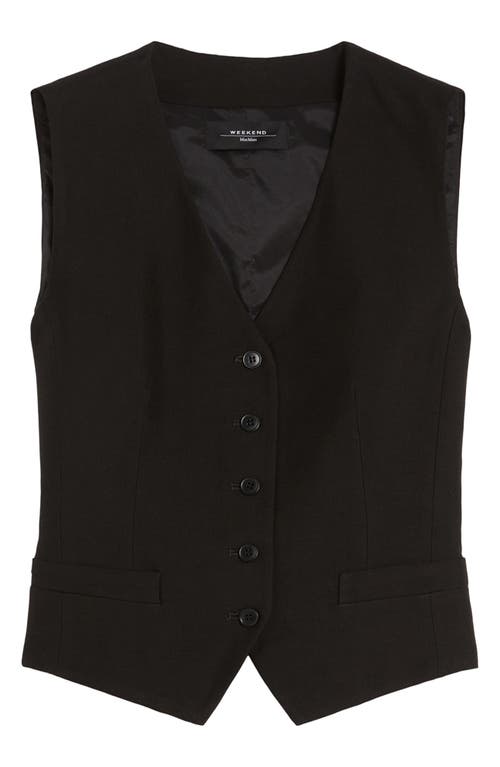 Weekend Max Mara Pace Canvas Waistcoat In Black