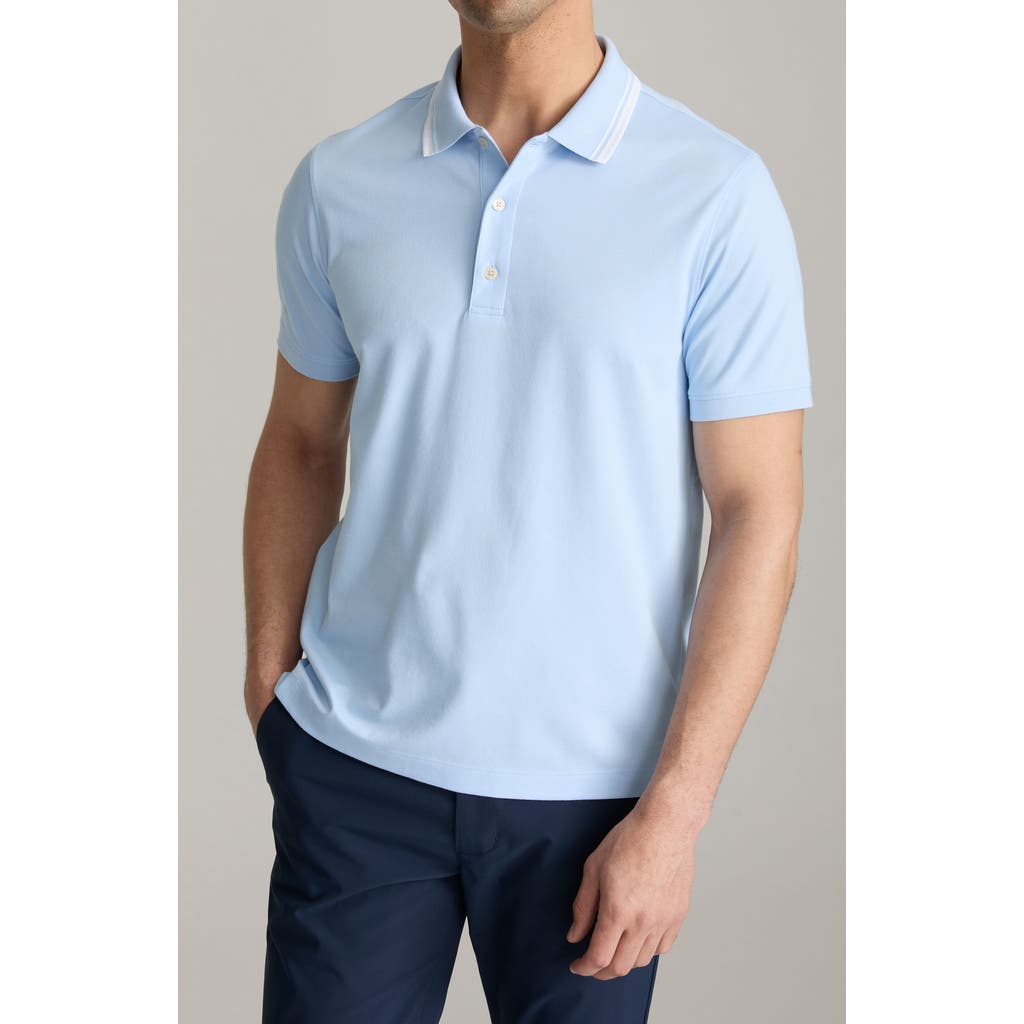 UNTUCKit Day Tipped Cotton Blend Piqué Performance Polo in Blue  product