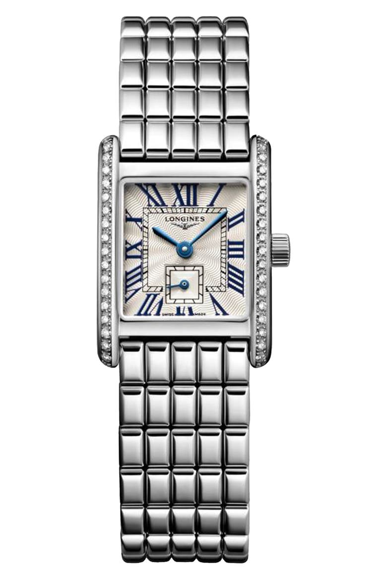The Mini DolceVita Diamond Bracelet Watch, 29mm, Main, color, SILVER