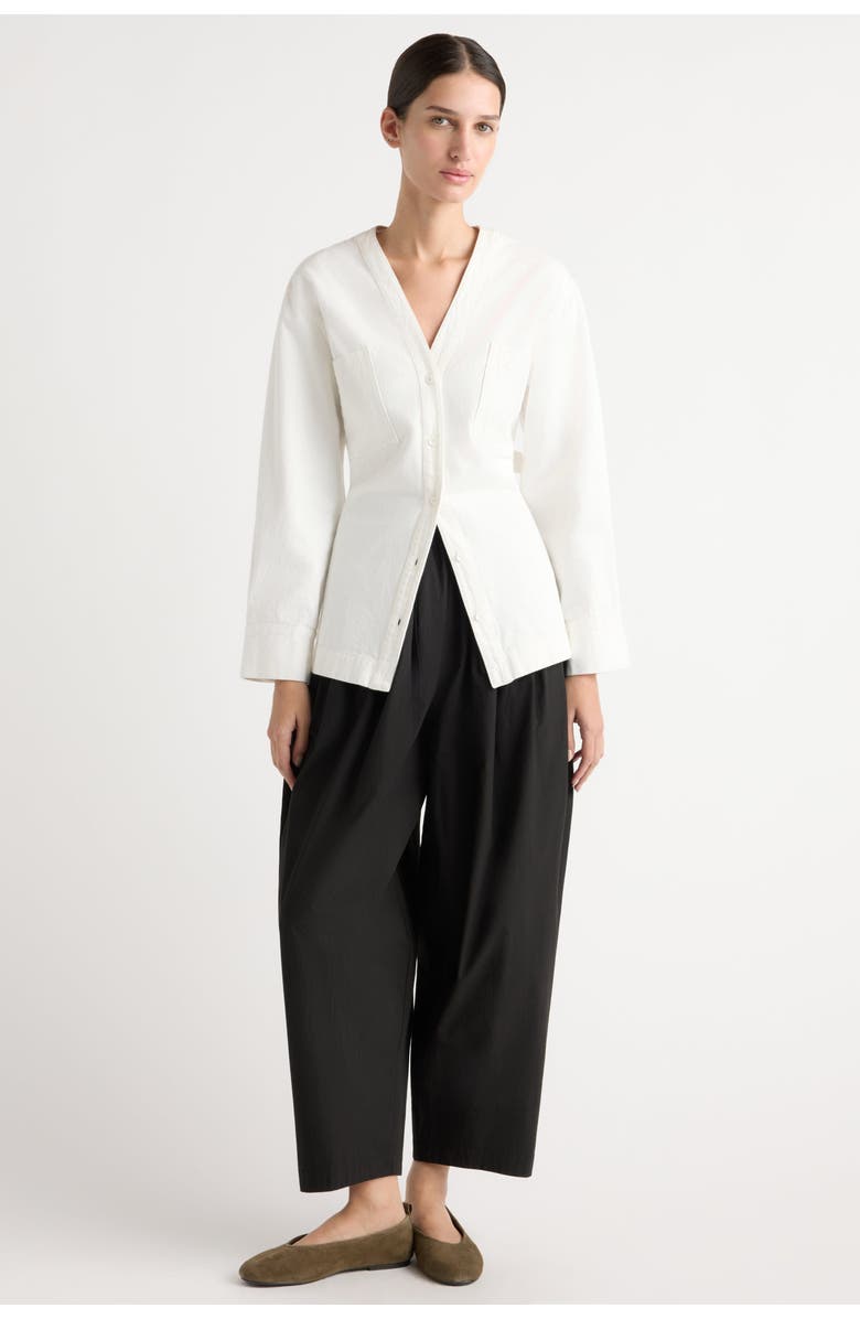 Modern Citizen Emmett Cinch-Waist Denim Jacket, Alternate, color, White