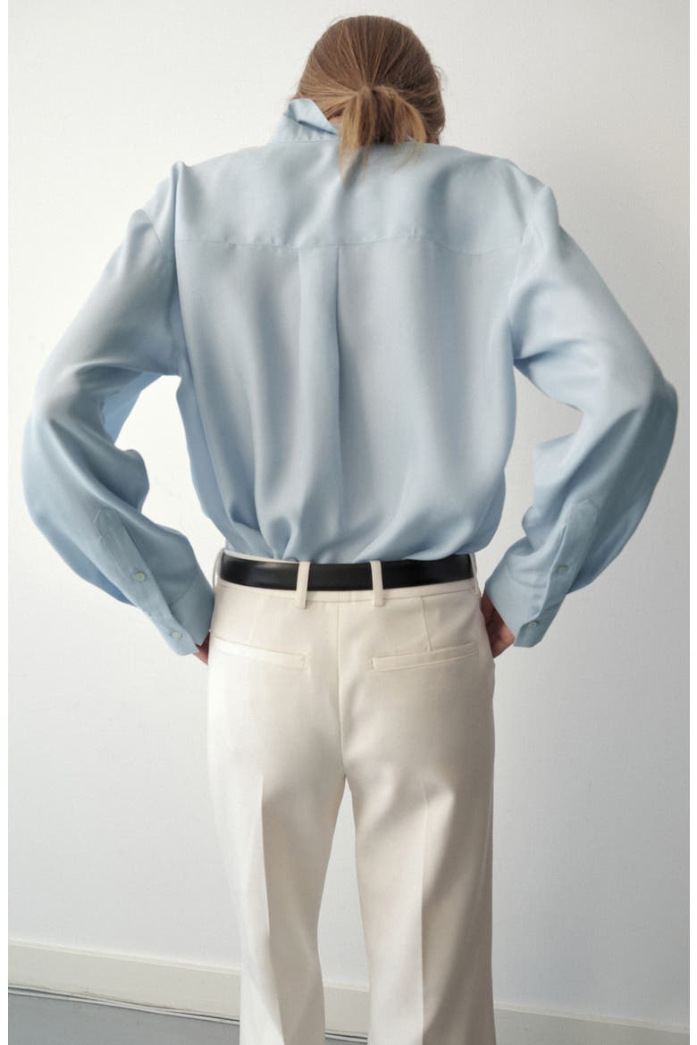 Oversized Silk Shirt, Alternate, color, SKY BLUE