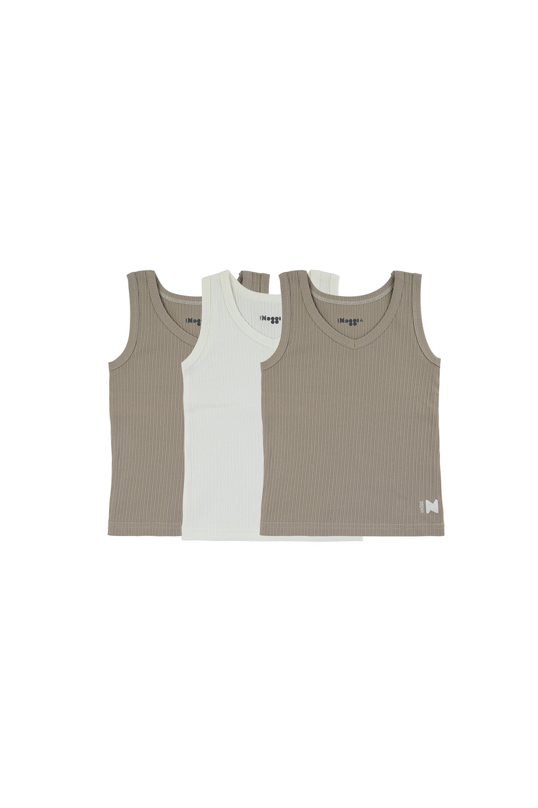 Ribbed Tank Tops, Main, color, Taupe / White