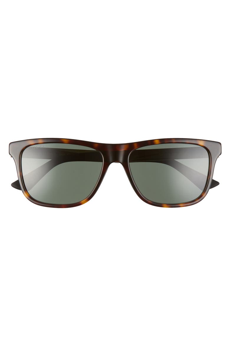 57mm Sunglasses, Alternate, color, DARK HAVANA/ GREEN