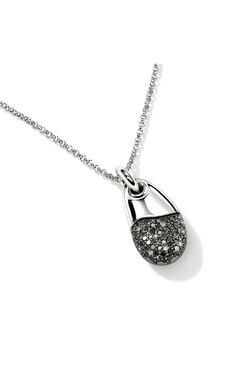 John Hardy Pebble Necklace, Sterling Silver, Black Sand Diamond Pavé, Alternate, color, 