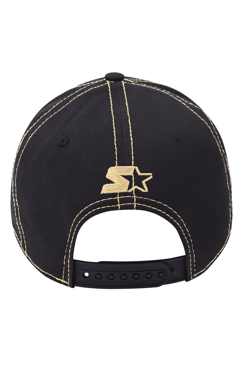Men's Starter  Black Vegas Golden Knights Sphere II Curved Starfit Adjustable Hat, Alternate, color, Black