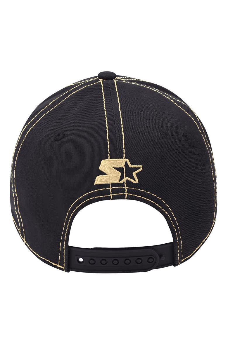 STARTER Men's Starter  Black Vegas Golden Knights Sphere II Curved Starfit Adjustable Hat, Alternate, color, Black