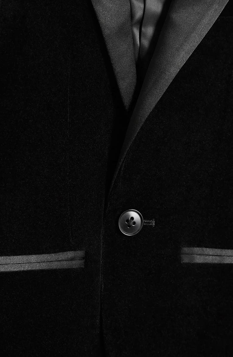 Reiss Kids' Ace Jr. Velveteen Dinner Jacket, Alternate, color, Black