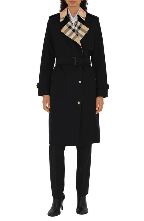 Sandridge Check Lined Cotton Gabardine Trench Coat
