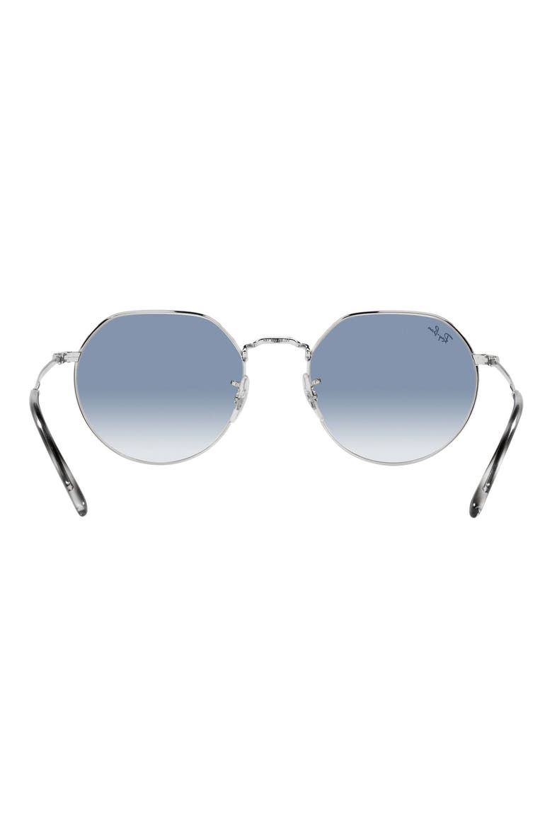 Jack 53mm Round Sunglasses, Alternate, color, SILVER / CLEAR GRADIENT BLUE