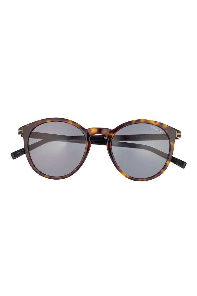 Elton 51mm Round Sunglasses, Main, color, DARK HAVANA / SMOKE