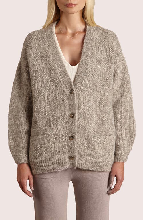 Oyun Handknit Basketweave Cardigan In Brown