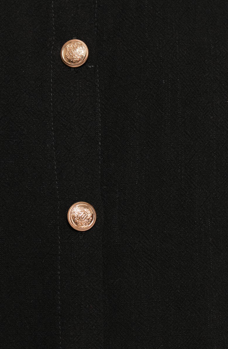 Petal & Pup Button Down Velvet Minidress, Alternate, color, Black