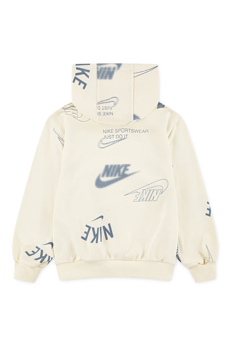 Kids' Logo Print Hoodie, Alternate, color, COCONUT MILK