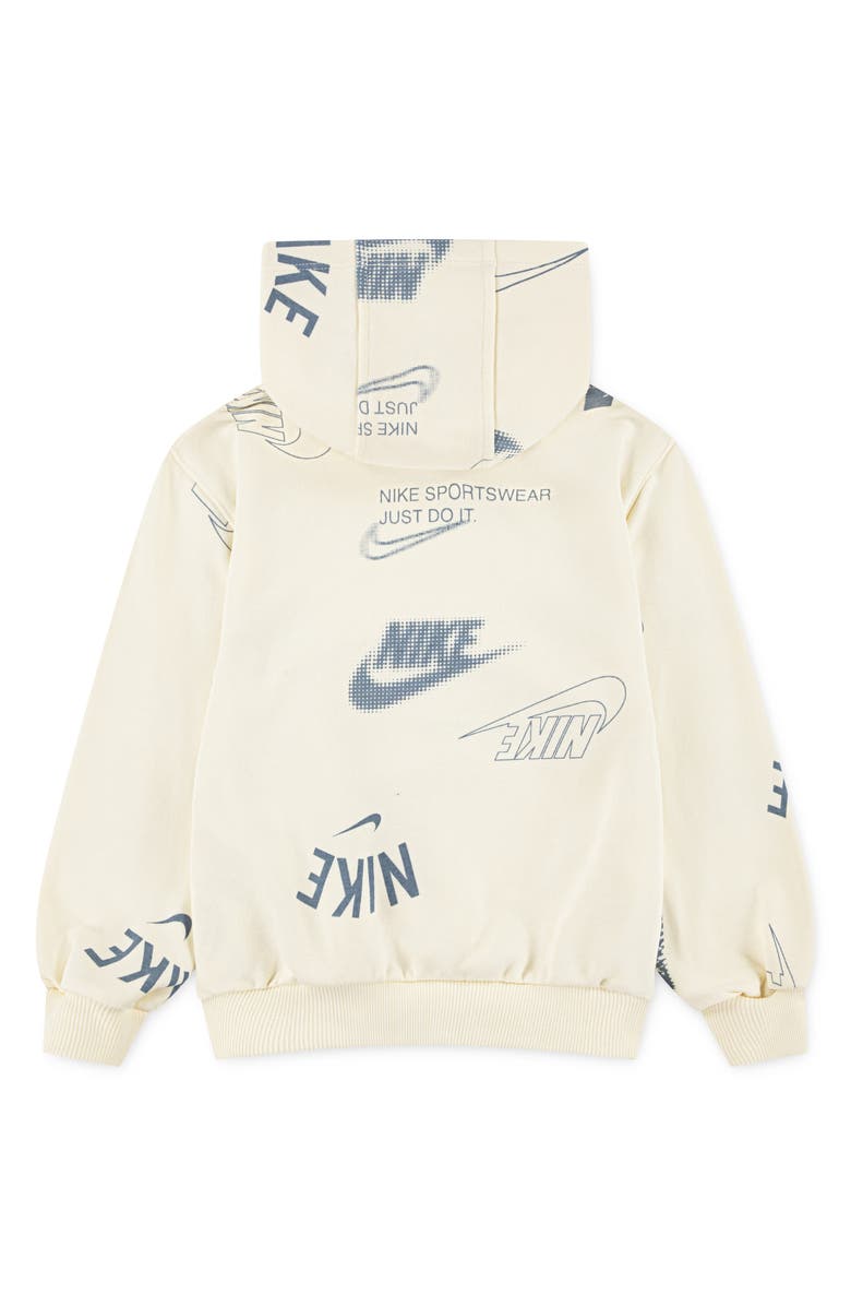 Nike Kids' Logo Print Hoodie, Alternate, color, Coconut Milk