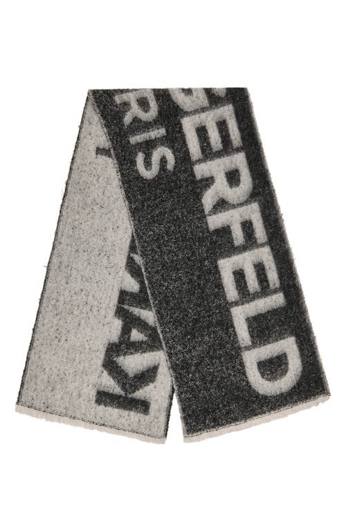 Karl Lagerfeld Paris Logo Fluffy Blanket Scarf In Black