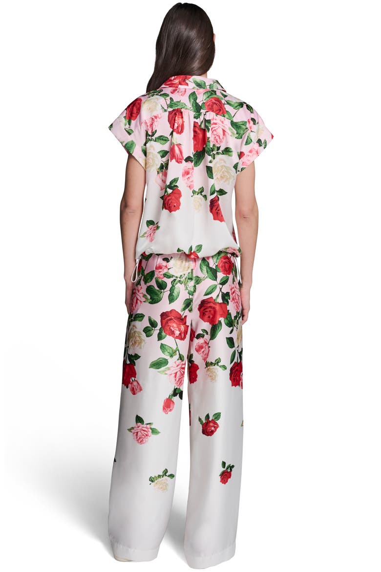 Placed Floral Satin Button-Up Shirt, Alternate, color, CORNELIA ROSE/ SFT WHT MULTI
