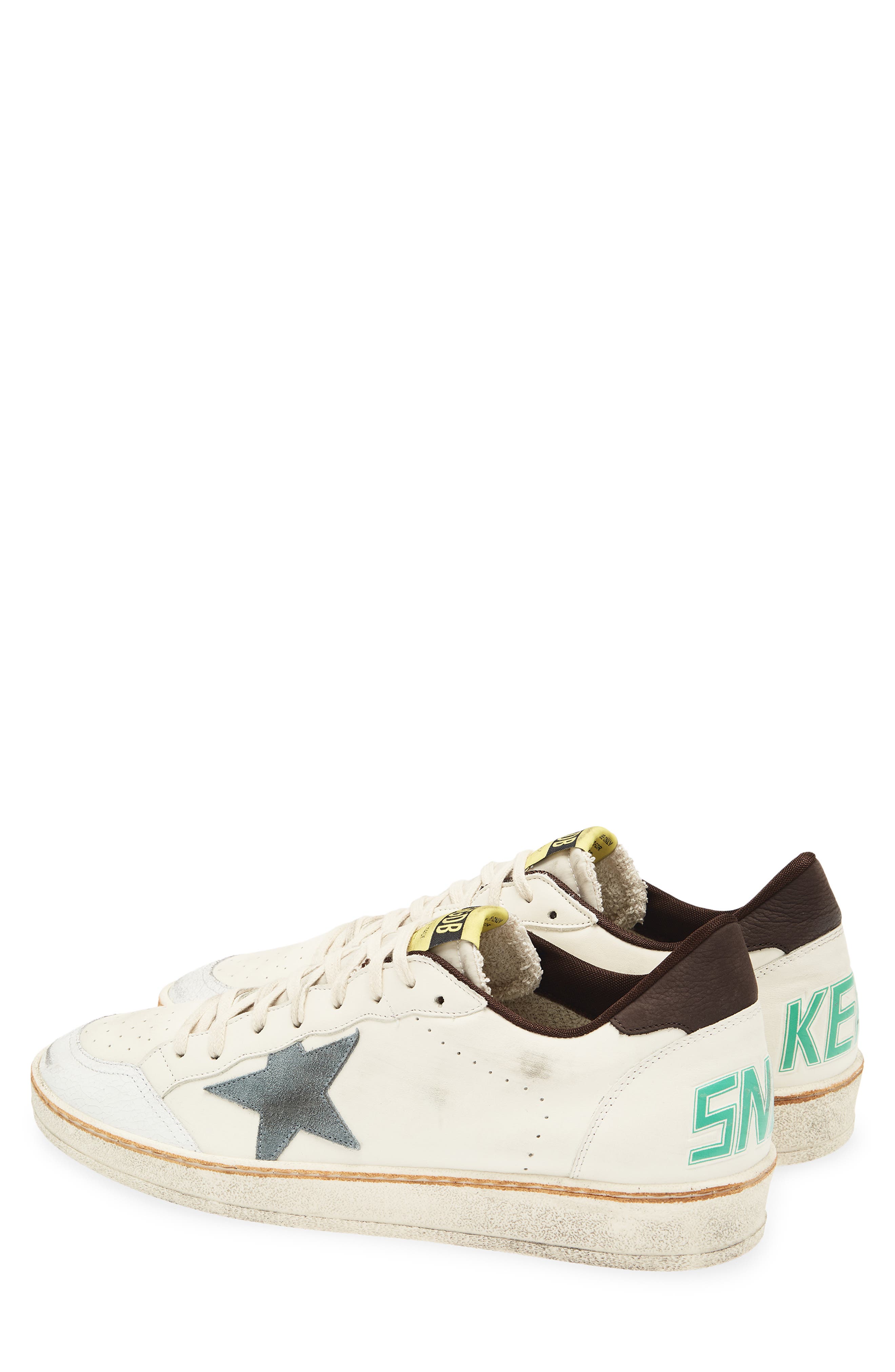 Golden Goose Ball Star Low Top Sneaker, Alternate, color, White/Silver Blue/Brown