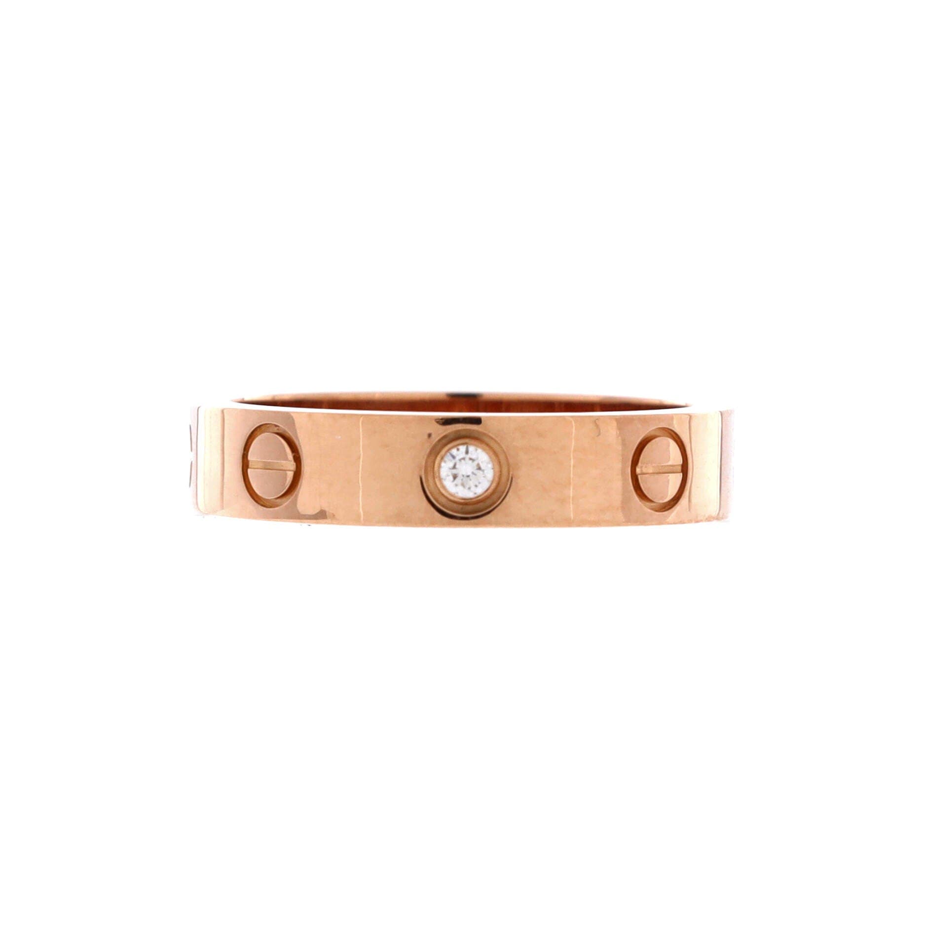 Love Wedding Band 1 Diamond Ring 18K Rose Gold with Diamond, Alternate, color, Metallic Gold