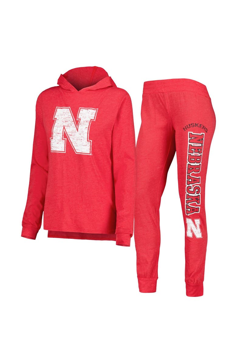CONCEPTS SPORT Women's Concepts Sport Scarlet Nebraska Huskers Long Sleeve Hoodie T-Shirt & Pants Sleep Set, Main, color, 