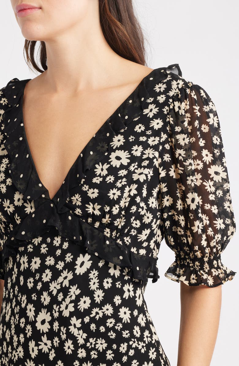 Rails Annmarie Floral Ruffle Trim Maxi Dress, Alternate, color, Daisy Dot Combo