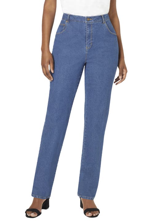 Jessica London True Fit Stretch Denim Straight Leg Jean In Blue