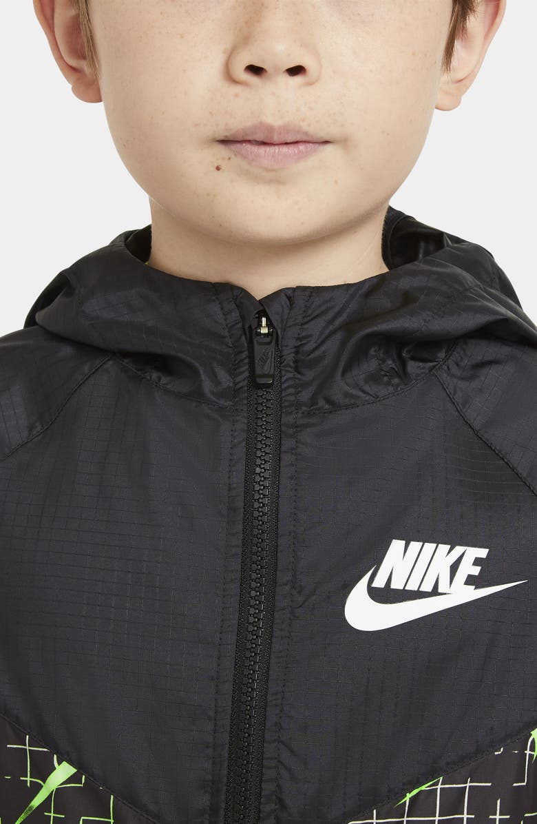 Nike Sportswear Kids' Glow In The Dark Windrunner Jacket, Alternate, color,
