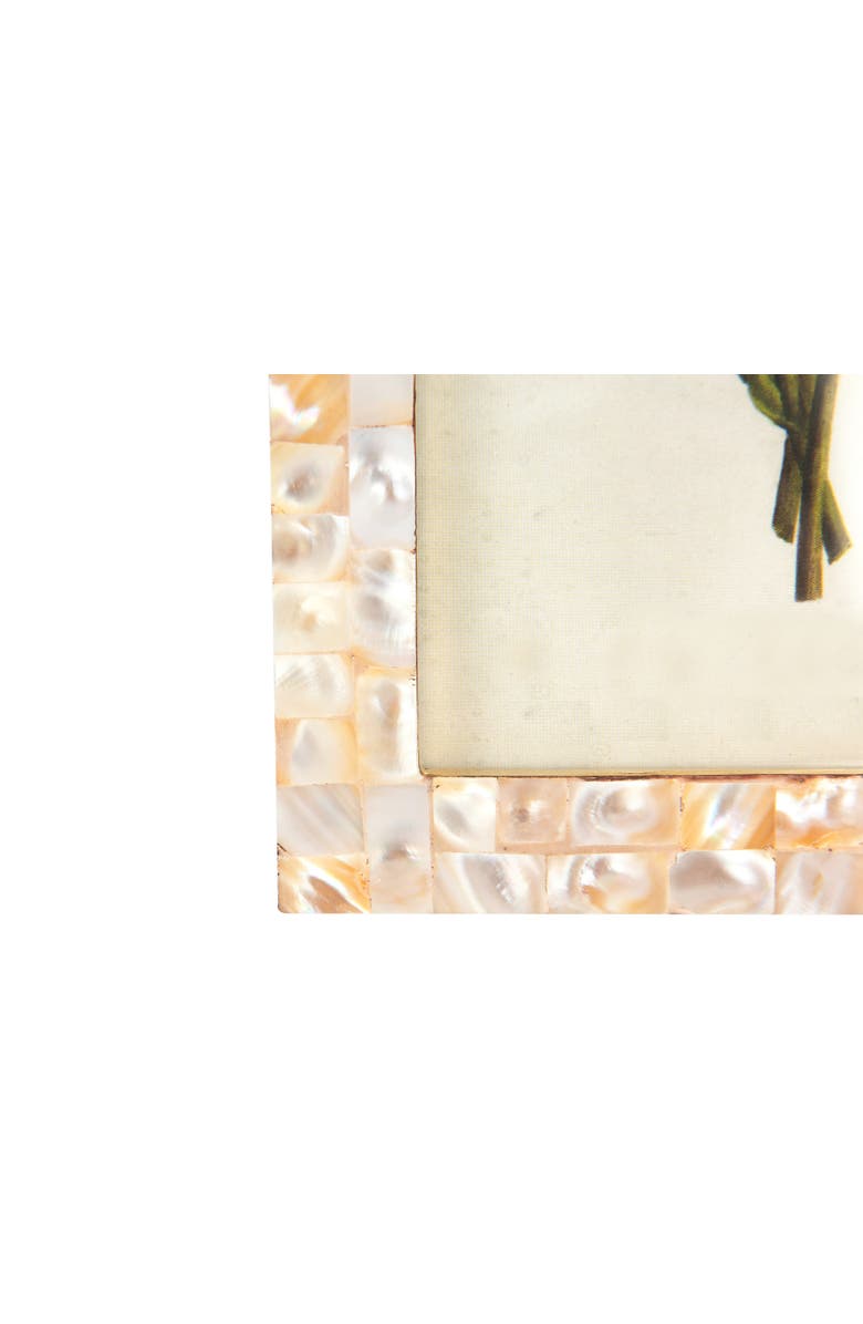Storied Home Mother of Pearl Photo Frame, Alternate, color, Cream