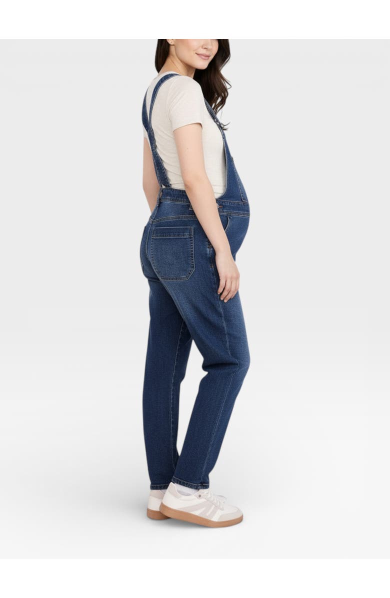 MOTHERHOOD MATERNITY Relaxed Fit Maternity Denim Overall, Alternate, color, Skoll Wash