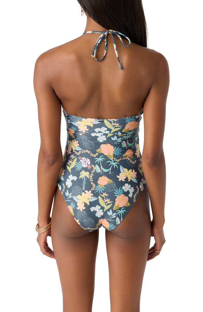 O'Neill Loindaflow Sayulita Cutout One-Piece Swimsuit, Alternate, color, Slate